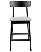 Set of 2 Bar Chairs ISANTI Wood Black/ Grey
