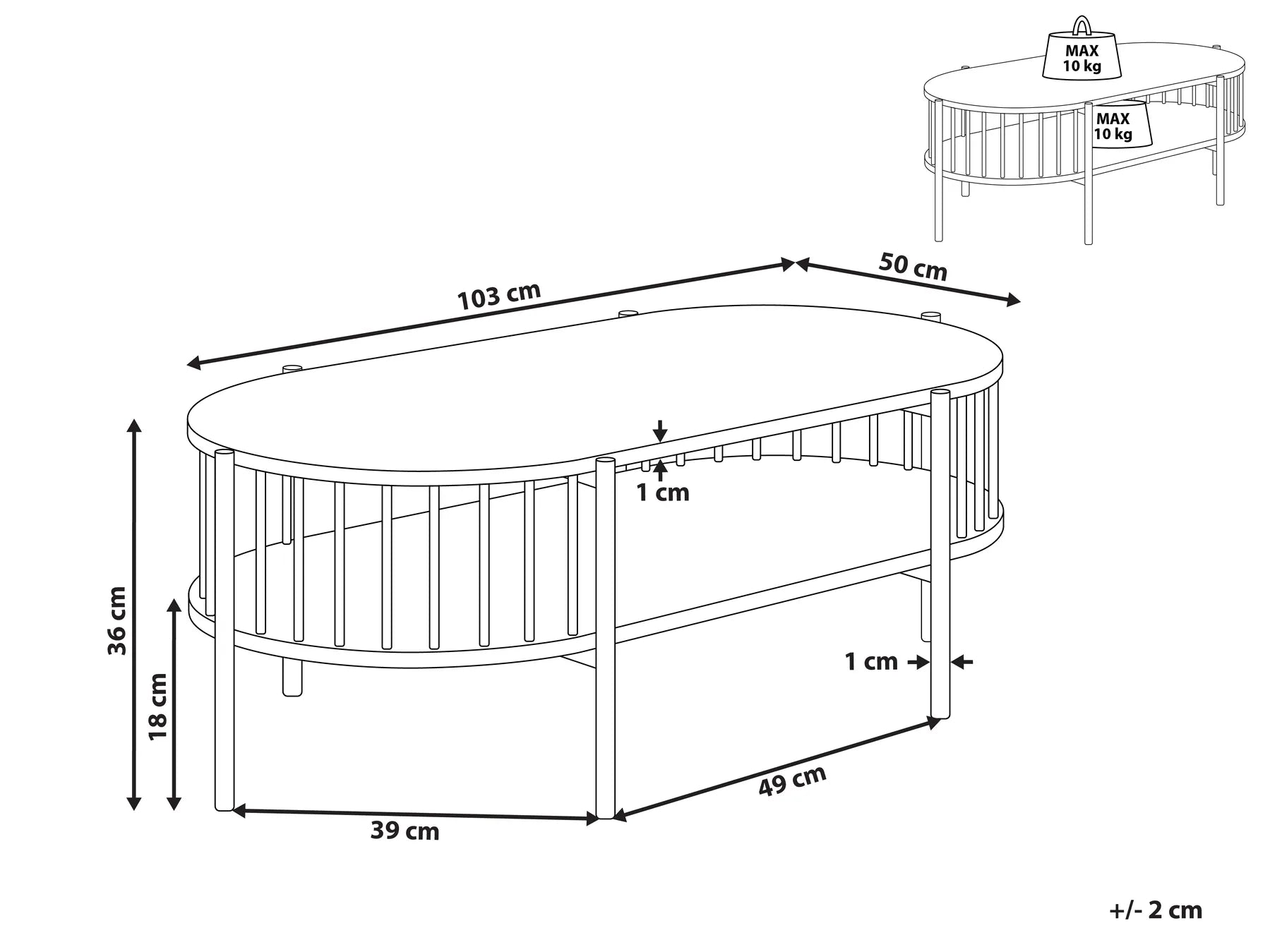 Coffee Table OREANA Black