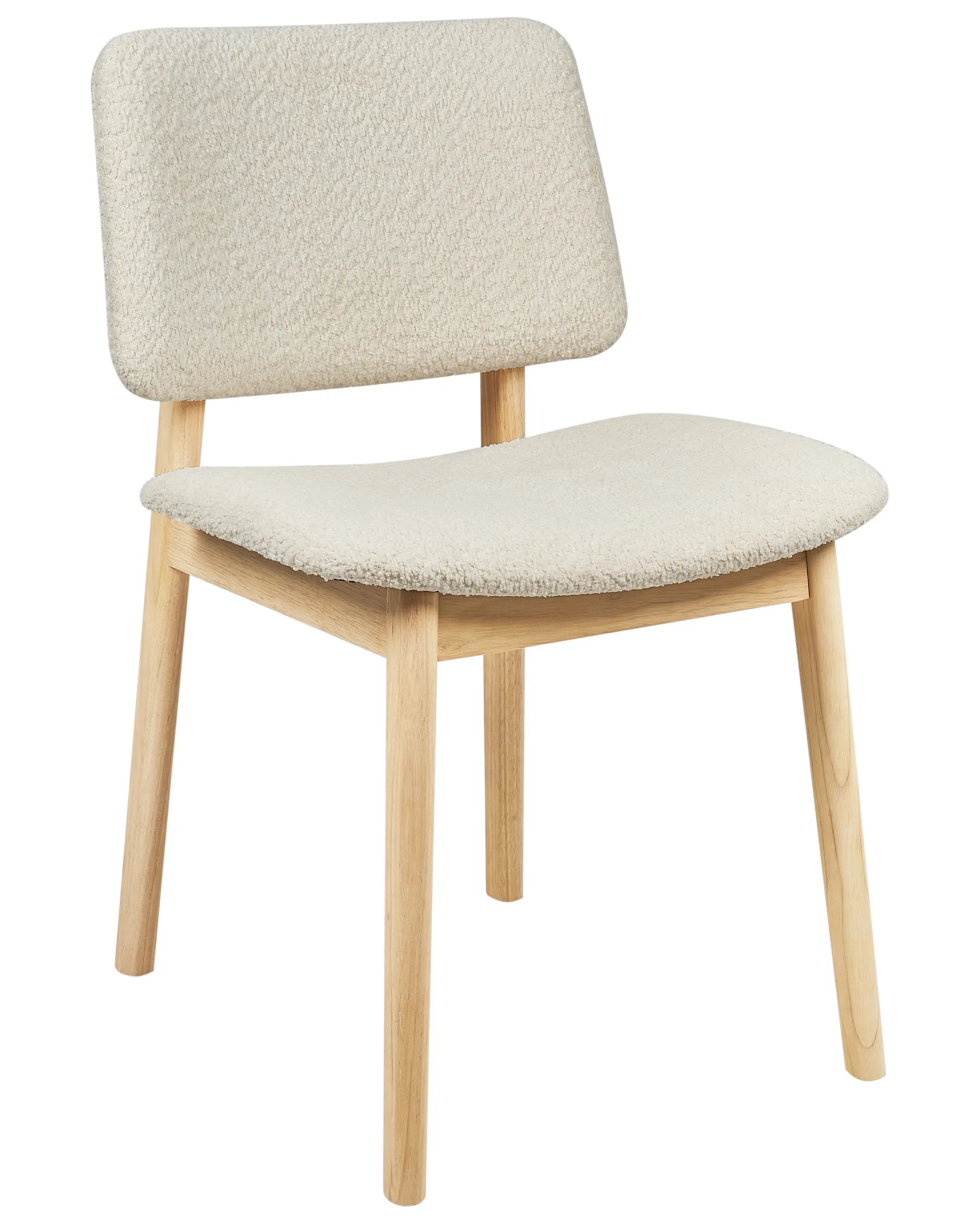 Set of 2 Dining Chairs BLANE Boucle Light Brown/ White