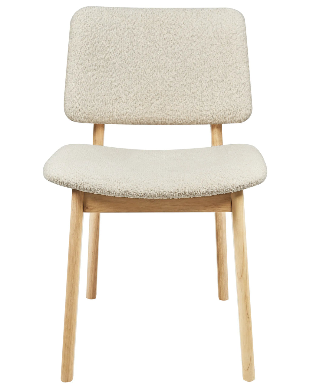 Set of 2 Dining Chairs BLANE Boucle Light Brown/ White