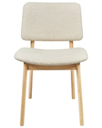 Set of 2 Dining Chairs BLANE Boucle Light Brown/ White