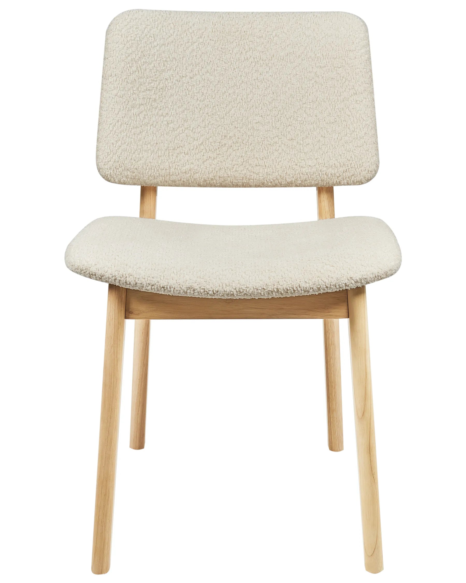 Set of 2 Dining Chairs BLANE Boucle Light Brown/ White