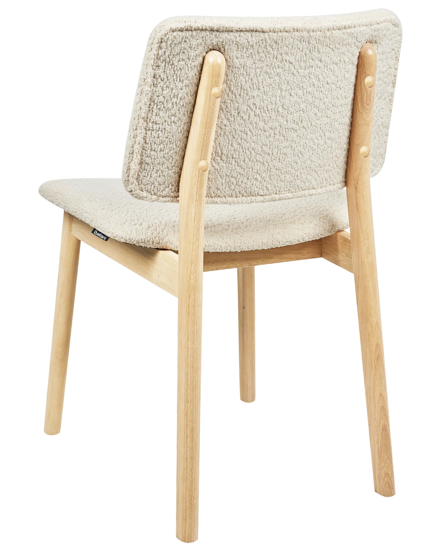 Set of 2 Dining Chairs BLANE Boucle Light Brown/ White