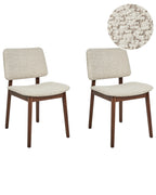Set of 2 Dining Chairs BLANE Boucle Dark Brown/ Beige
