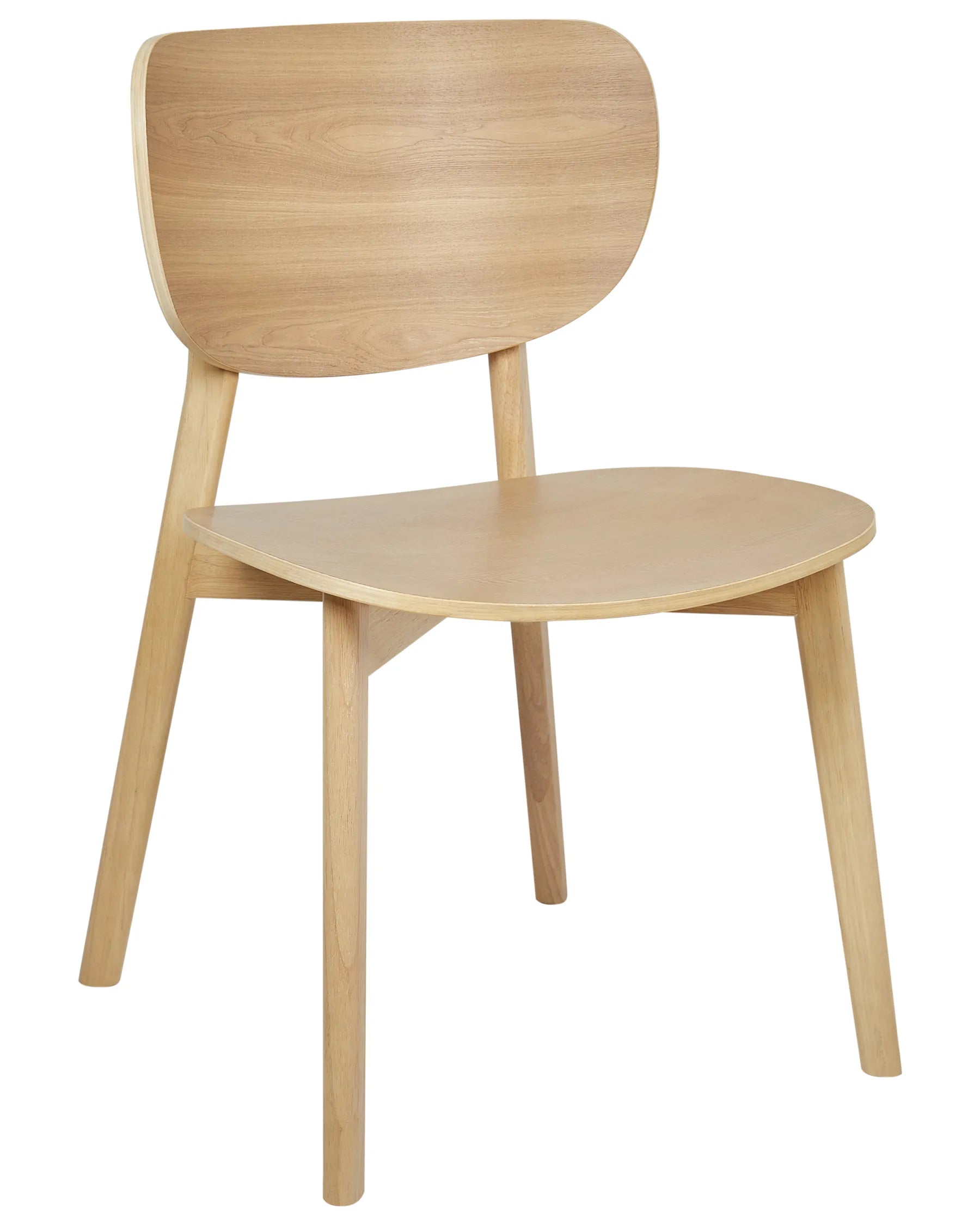 Set of 2 Dining Chairs OVERLY Wood Light Brown