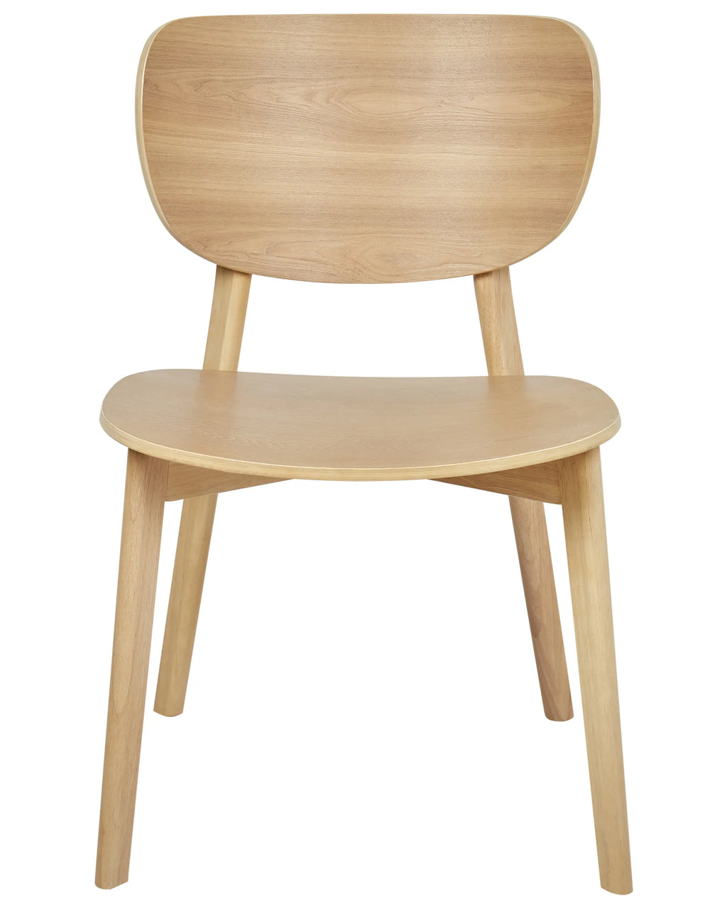 Set of 2 Dining Chairs OVERLY Wood Light Brown