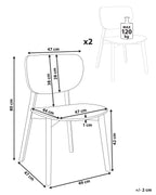 Set of 2 Dining Chairs OVERLY Wood Light Brown
