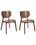 Set of 2 Dining Chairs OVERLY Wood Brown