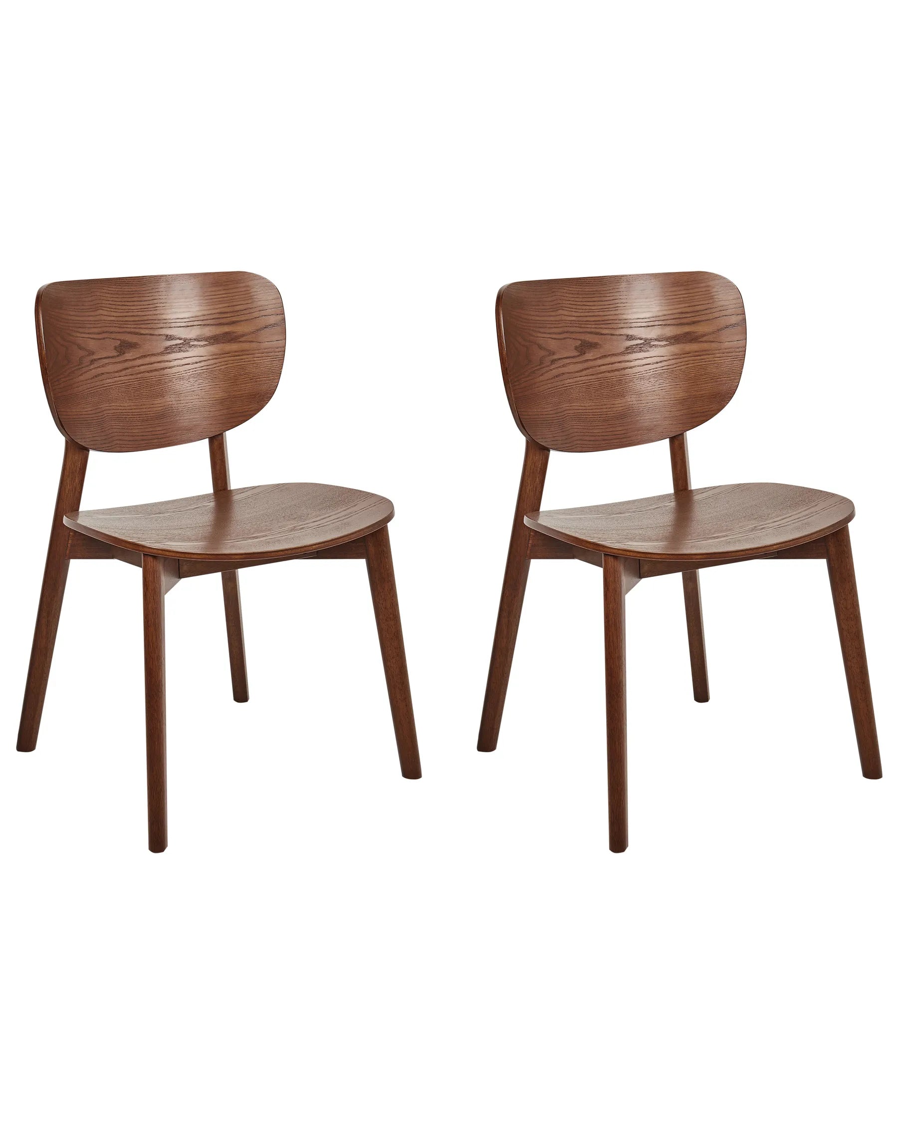 Set of 2 Dining Chairs OVERLY Wood Brown