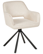 Set of 2 Dining Chairs Swivel LOURES Fabric Light Beige