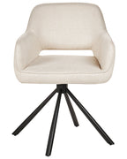 Set of 2 Dining Chairs Swivel LOURES Fabric Light Beige