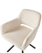 Set of 2 Dining Chairs Swivel LOURES Fabric Light Beige