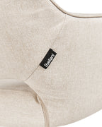 Set of 2 Dining Chairs Swivel LOURES Fabric Light Beige