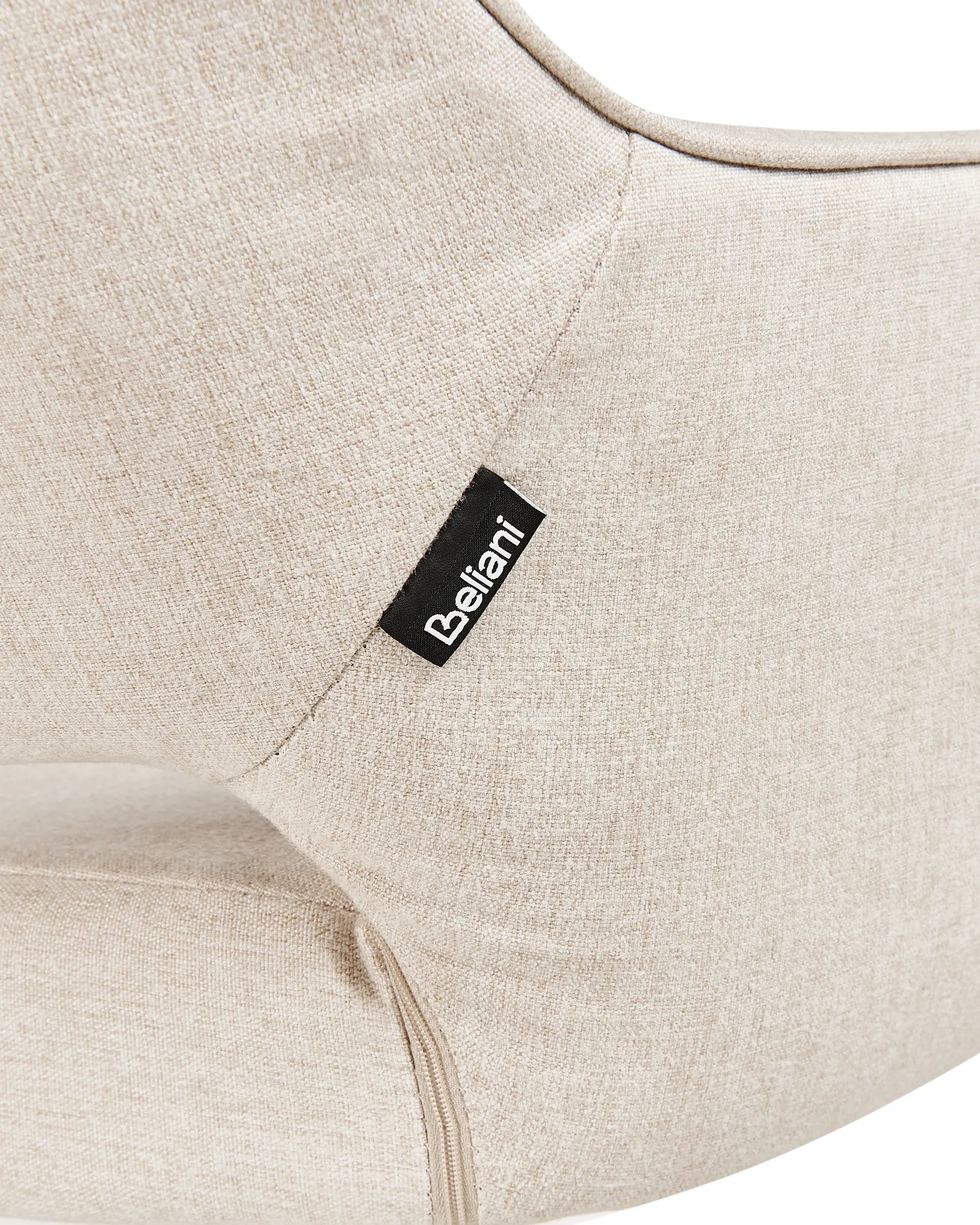 Set of 2 Dining Chairs Swivel LOURES Fabric Light Beige