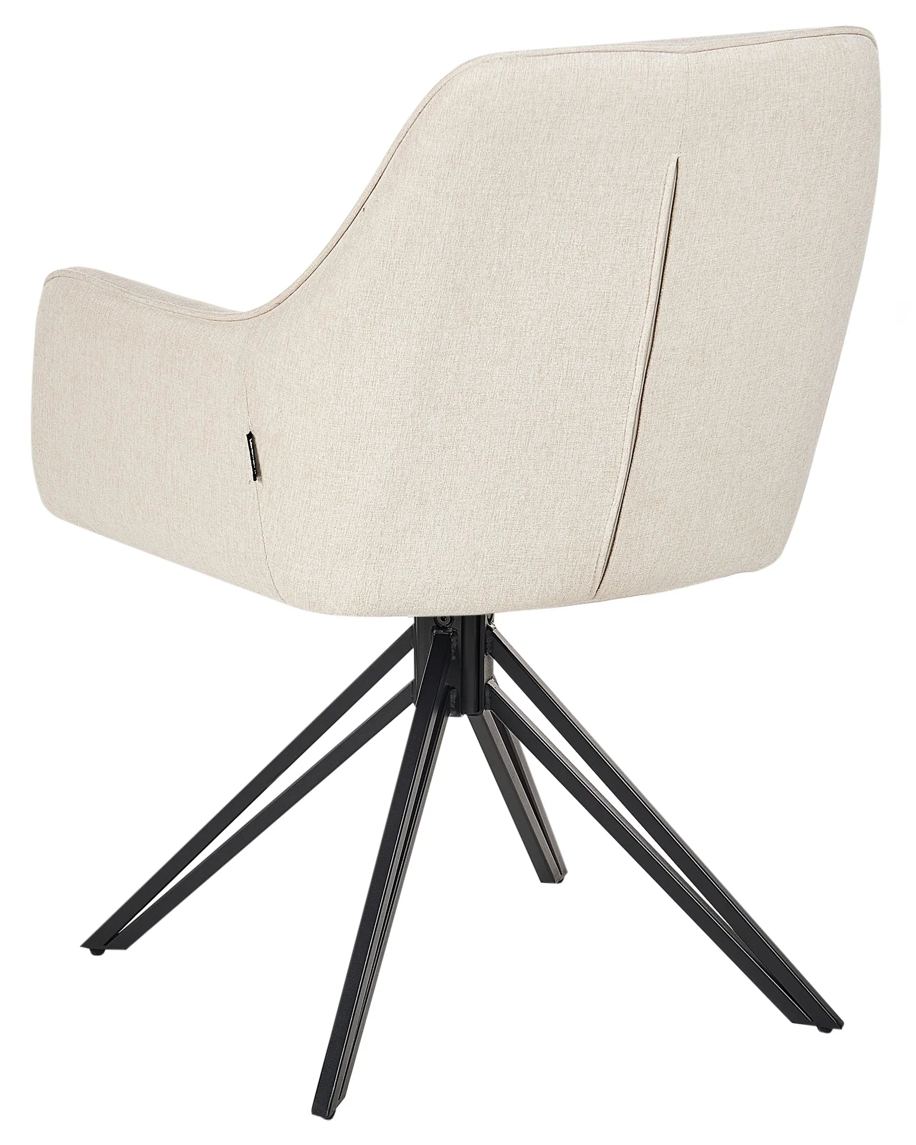Set of 2 Dining Chairs Swivel JODAR Fabric Light Beige