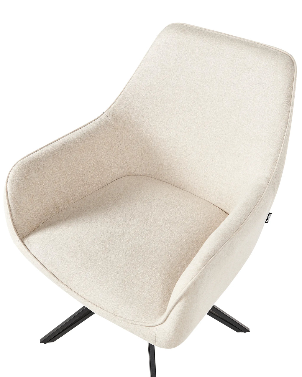 Set of 2 Dining Chairs Swivel JODAR Fabric Light Beige