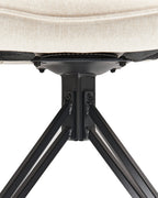 Set of 2 Dining Chairs Swivel JODAR Fabric Light Beige
