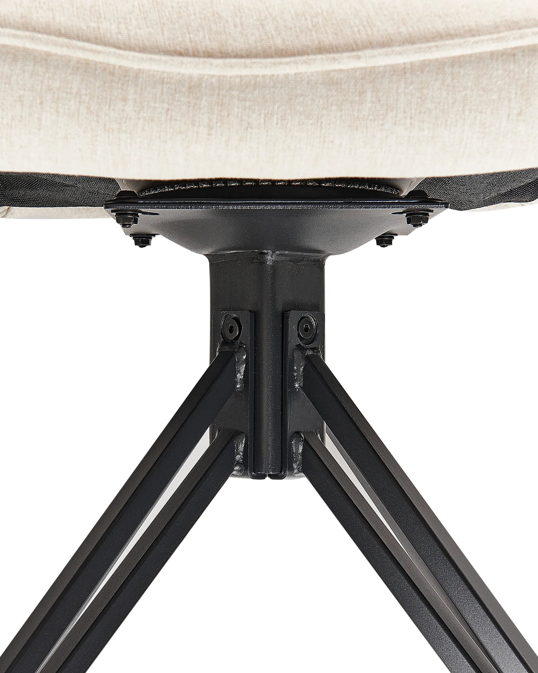 Set of 2 Dining Chairs Swivel JODAR Fabric Light Beige