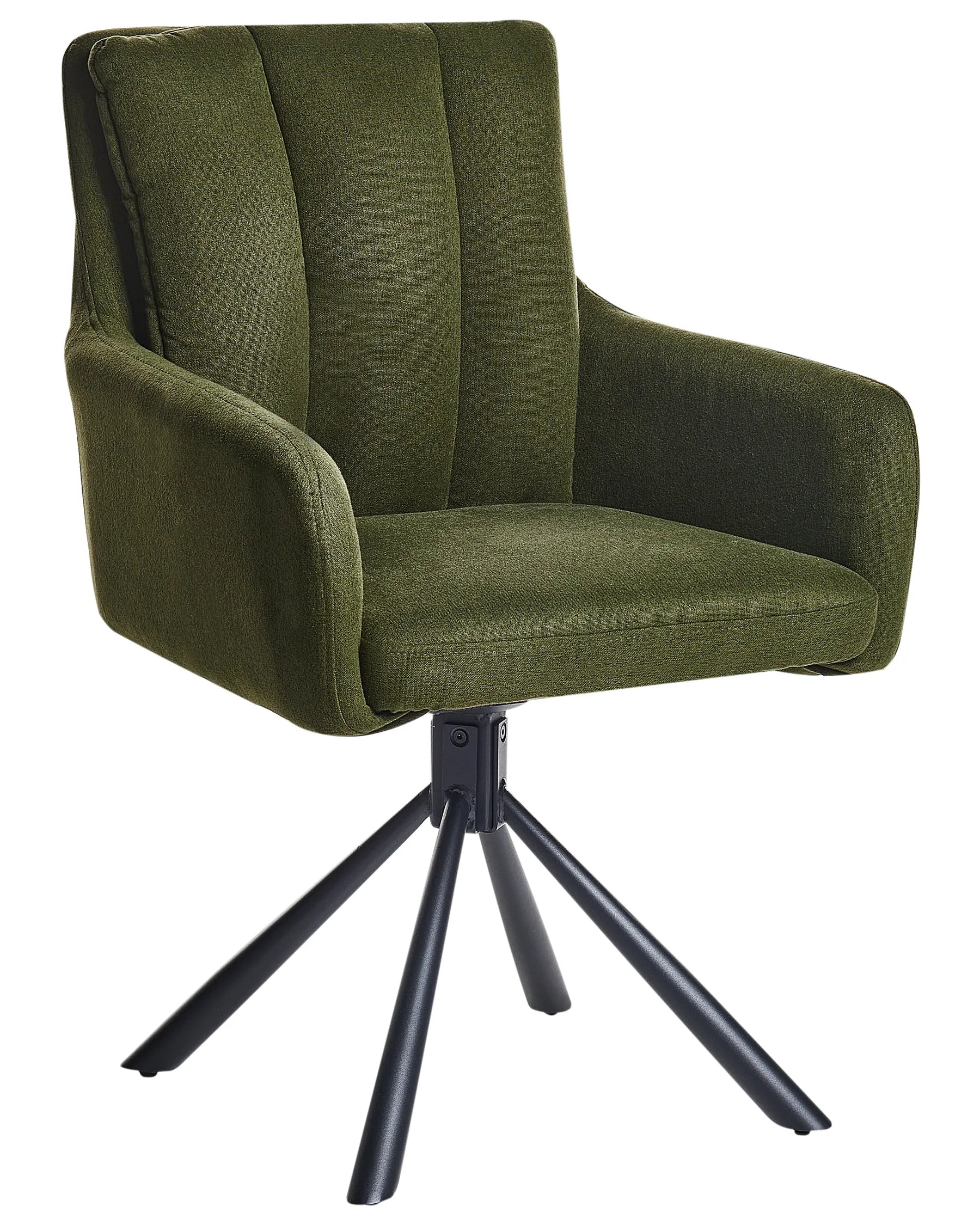 Set of 2 Dining Chairs Swivel SARDOAL Fabric Dark Green