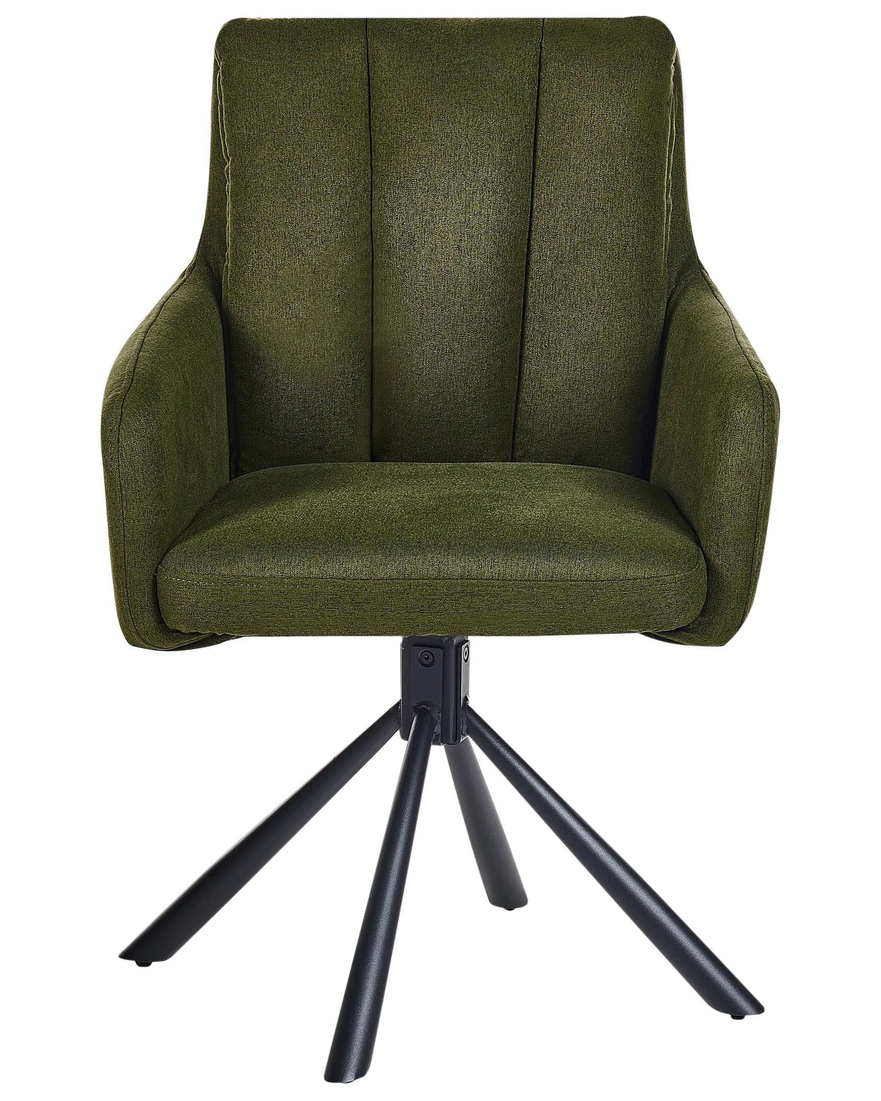 Set of 2 Dining Chairs Swivel SARDOAL Fabric Dark Green