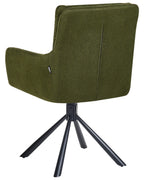 Set of 2 Dining Chairs Swivel SARDOAL Fabric Dark Green