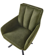 Set of 2 Dining Chairs Swivel SARDOAL Fabric Dark Green