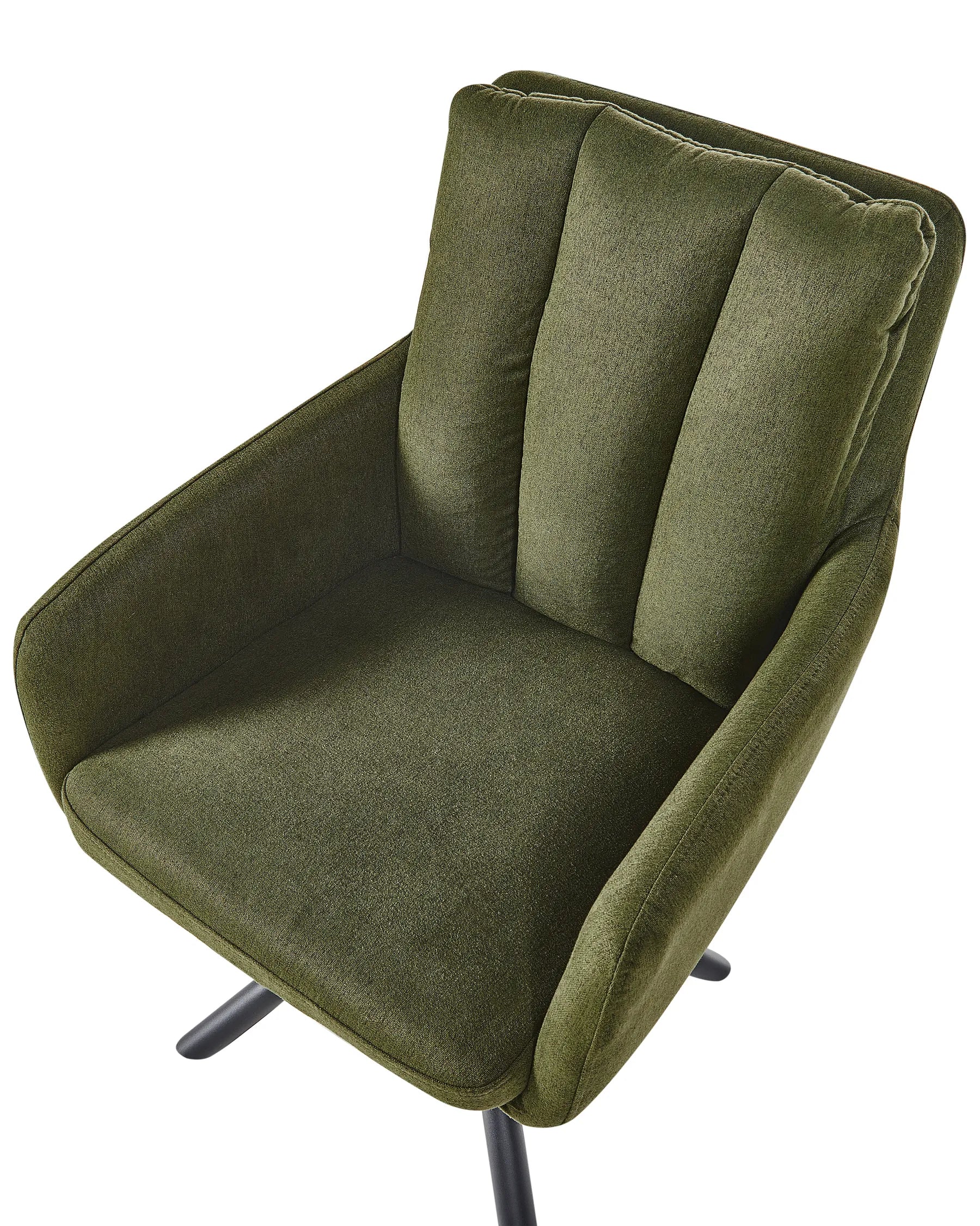 Set of 2 Dining Chairs Swivel SARDOAL Fabric Dark Green