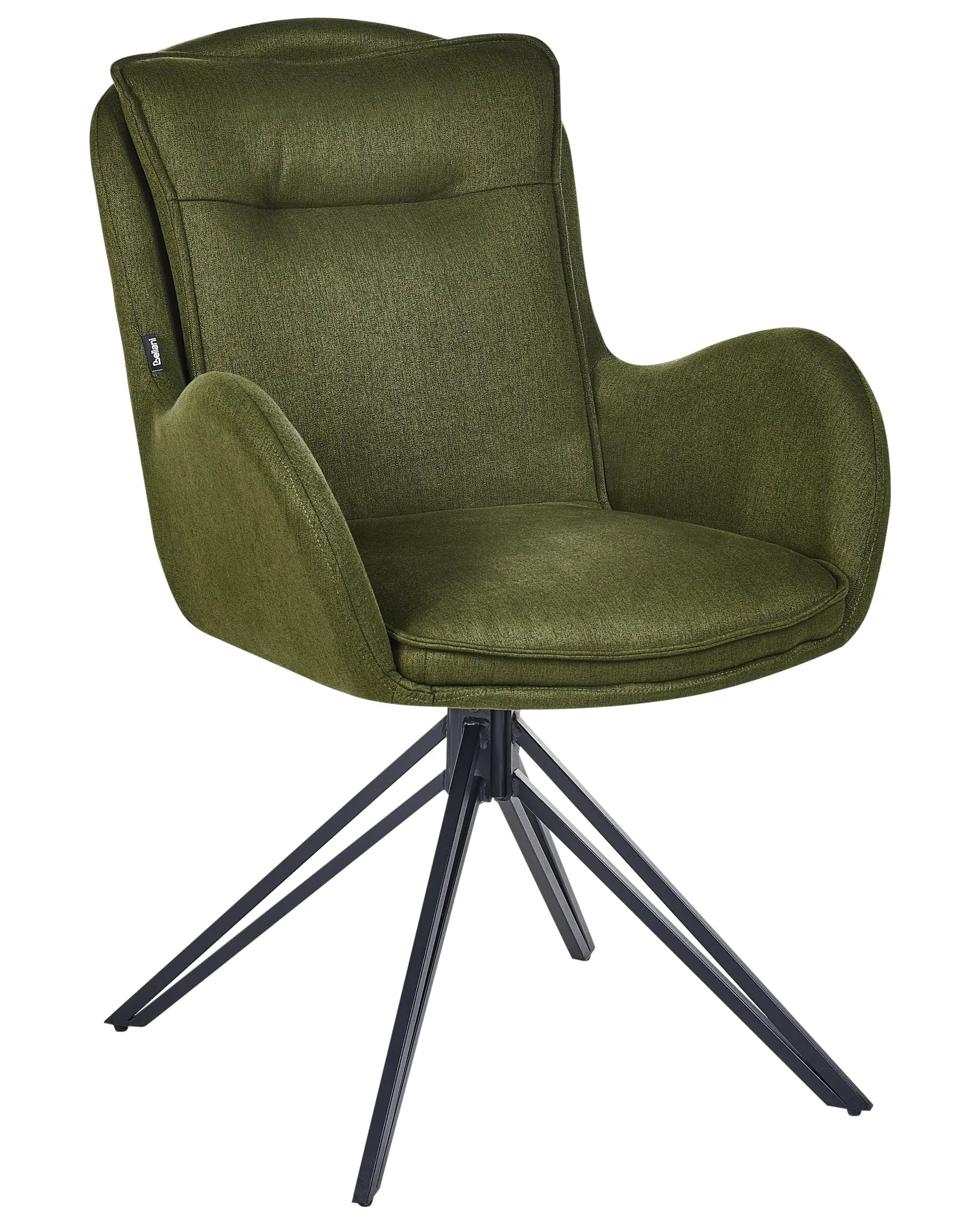 Set of 2 Dining Chairs Swivel AVELAR Fabric Dark Green
