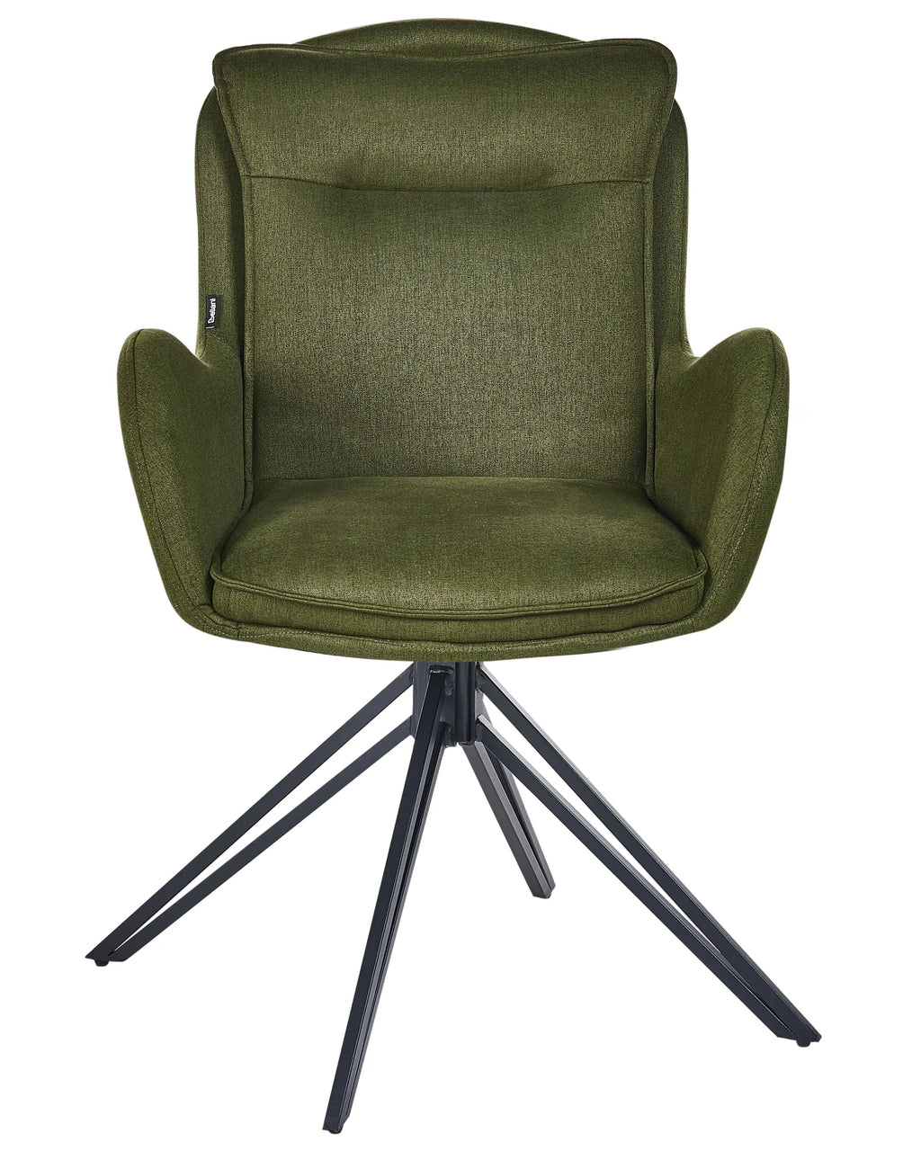Set of 2 Dining Chairs Swivel AVELAR Fabric Dark Green