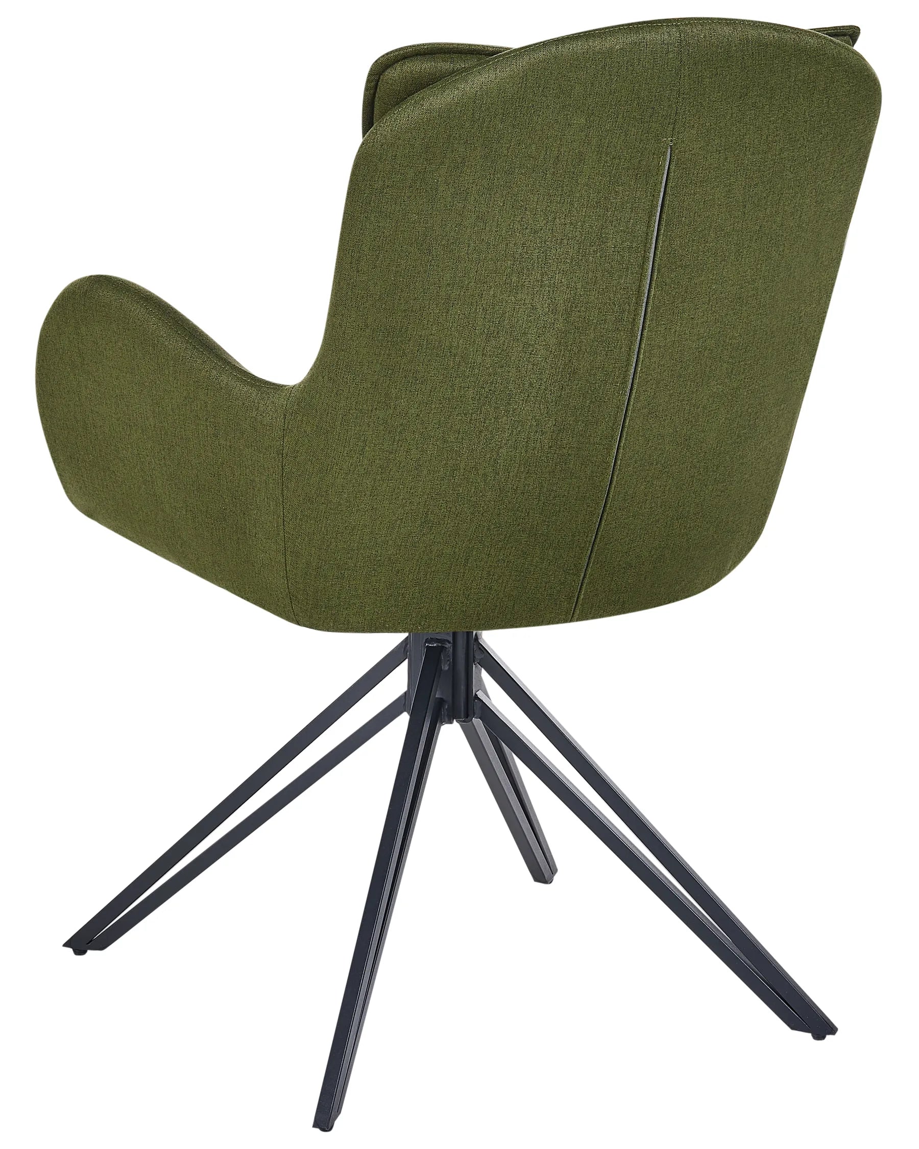 Set of 2 Dining Chairs Swivel AVELAR Fabric Dark Green