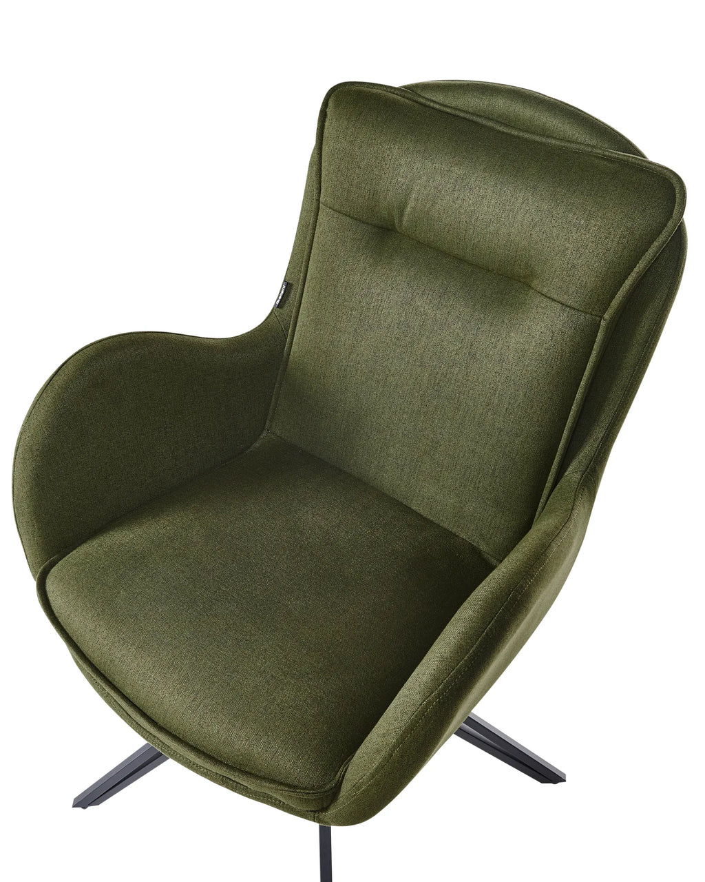 Set of 2 Dining Chairs Swivel AVELAR Fabric Dark Green