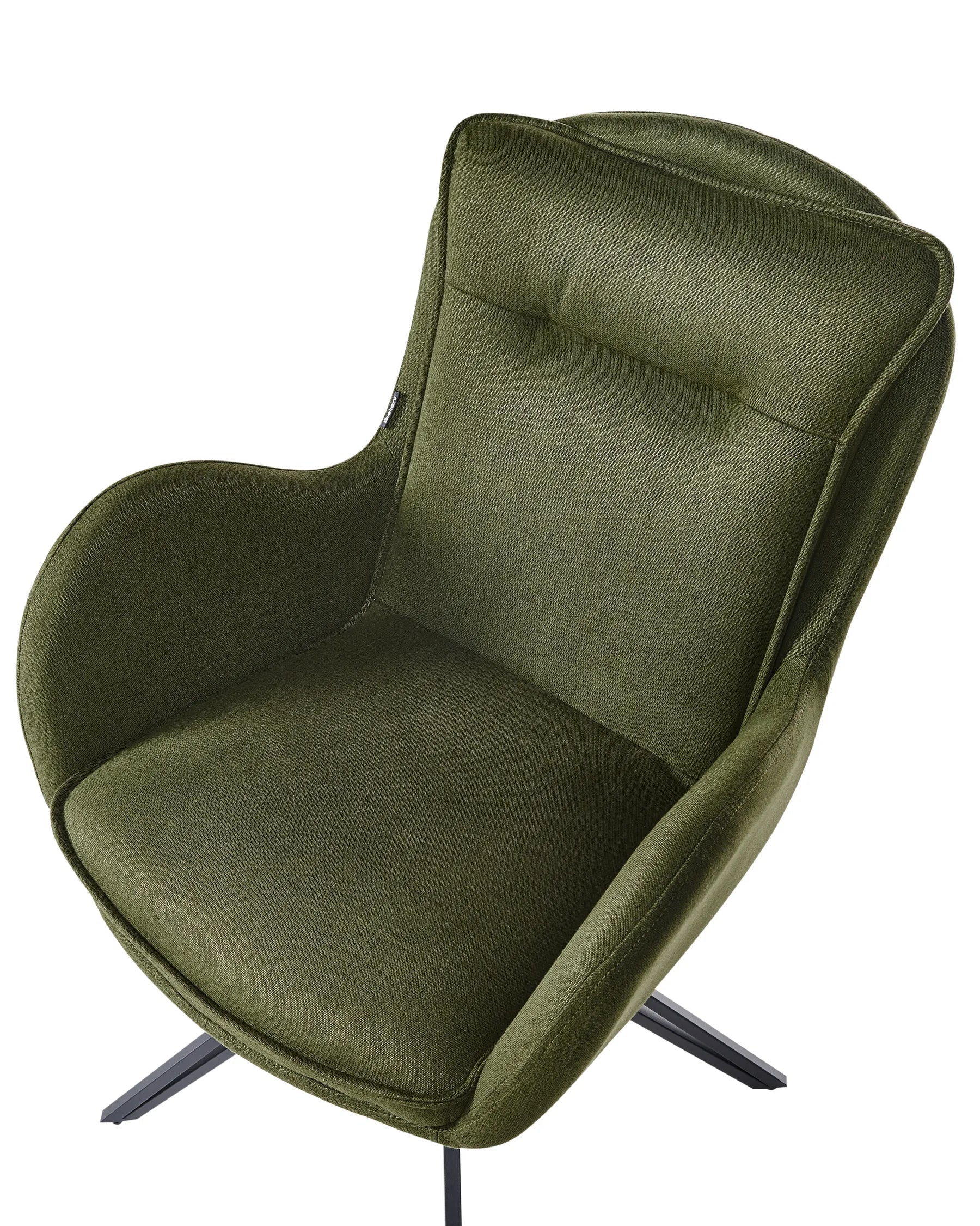 Set of 2 Dining Chairs Swivel AVELAR Fabric Dark Green