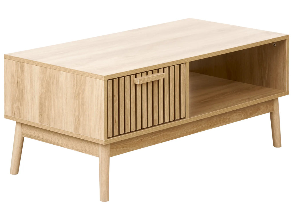 Coffee Table LYNWOOD Light Brown with Storage