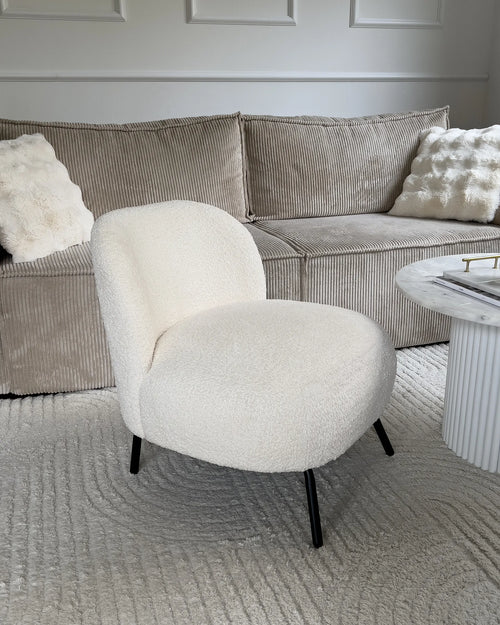 Armchair KUMLA Boucle Off-White