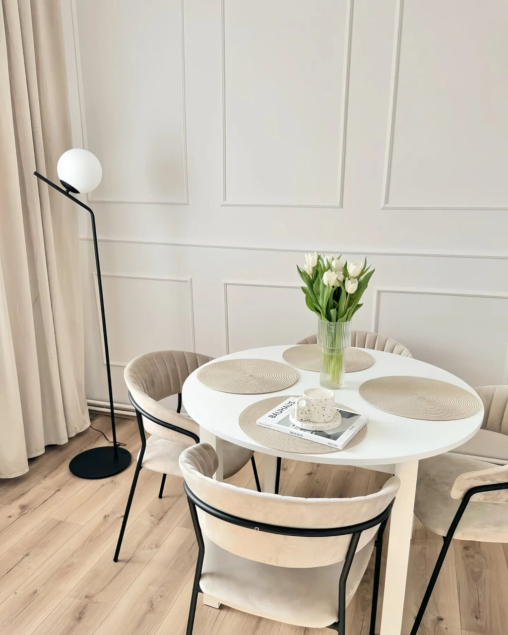 Set of 2 Dining Chairs MARIPOSA Velvet Taupe