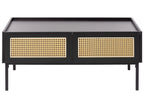 Coffee Table CULLEN Rattan Black with Storage