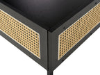 Coffee Table CULLEN Rattan Black with Storage
