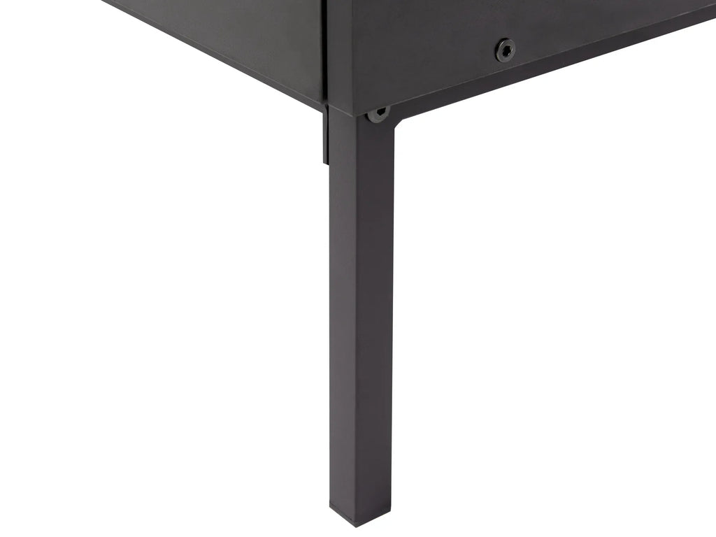 Coffee Table CULLEN Rattan Black with Storage