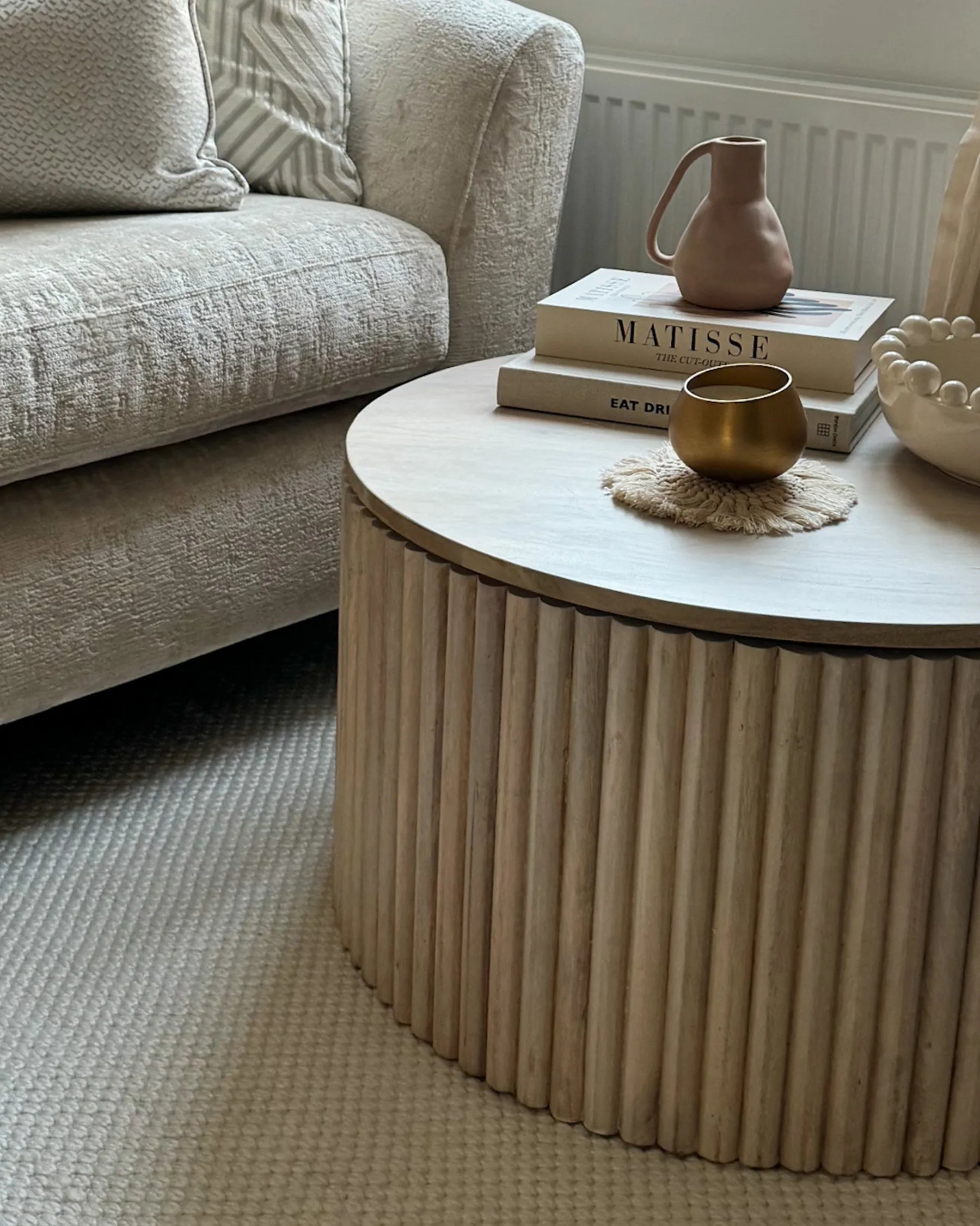 Coffee Table KIRKWOOD Mango Wood Light Brown with Storage