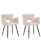 Set of 2 Dining Chairs SANILAC Boucle Beige