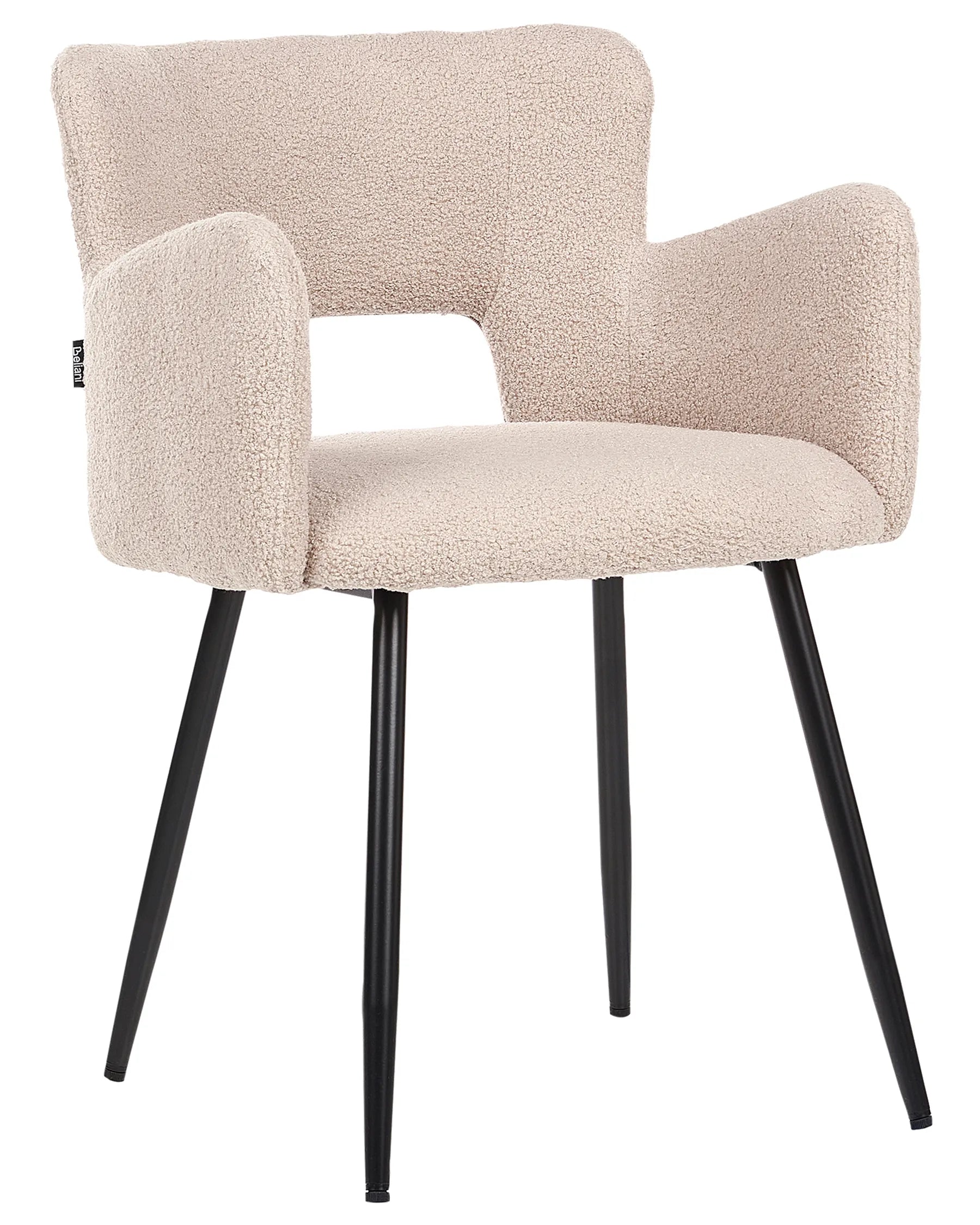 Set of 2 Dining Chairs SANILAC Boucle Beige