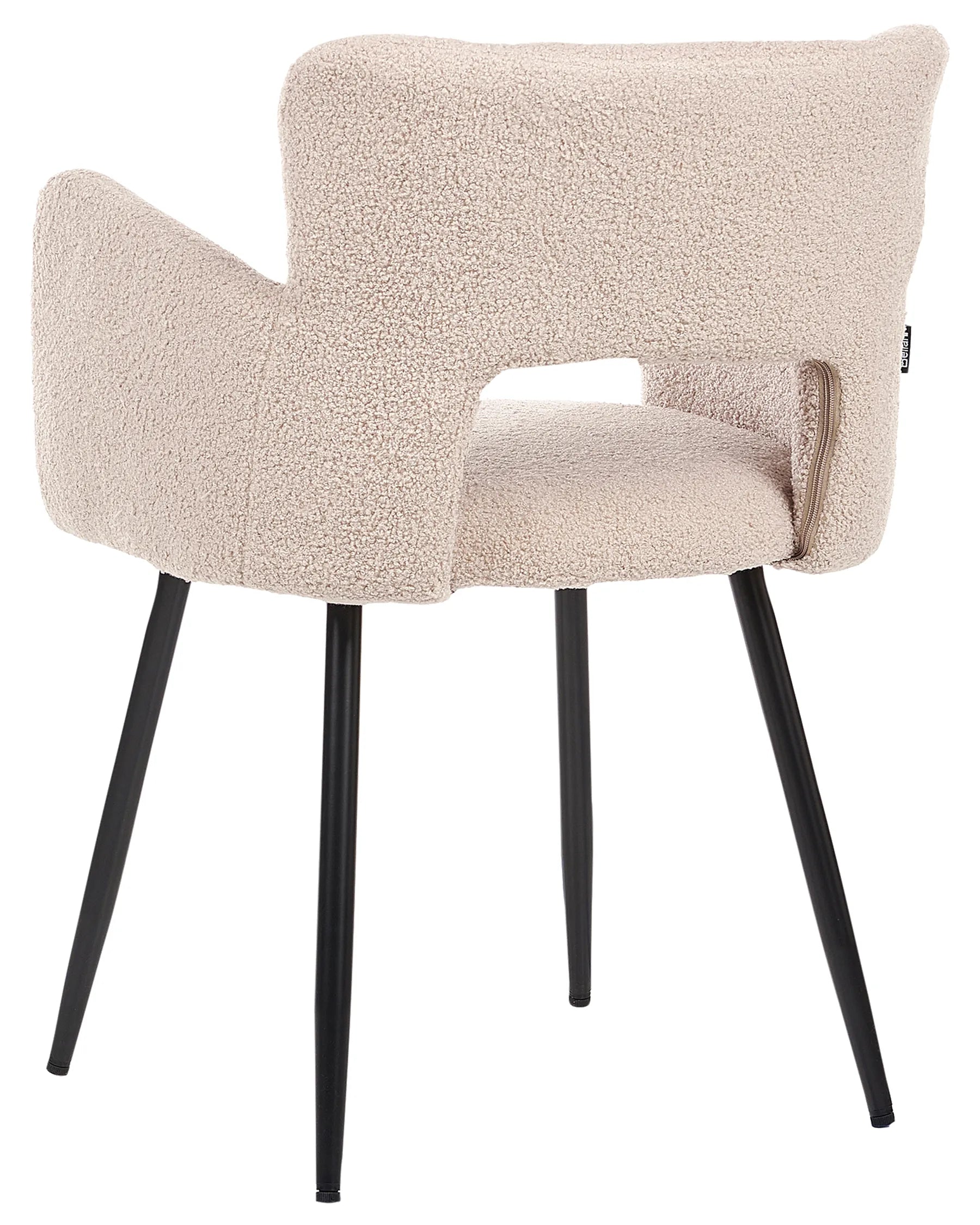 Set of 2 Dining Chairs SANILAC Boucle Beige