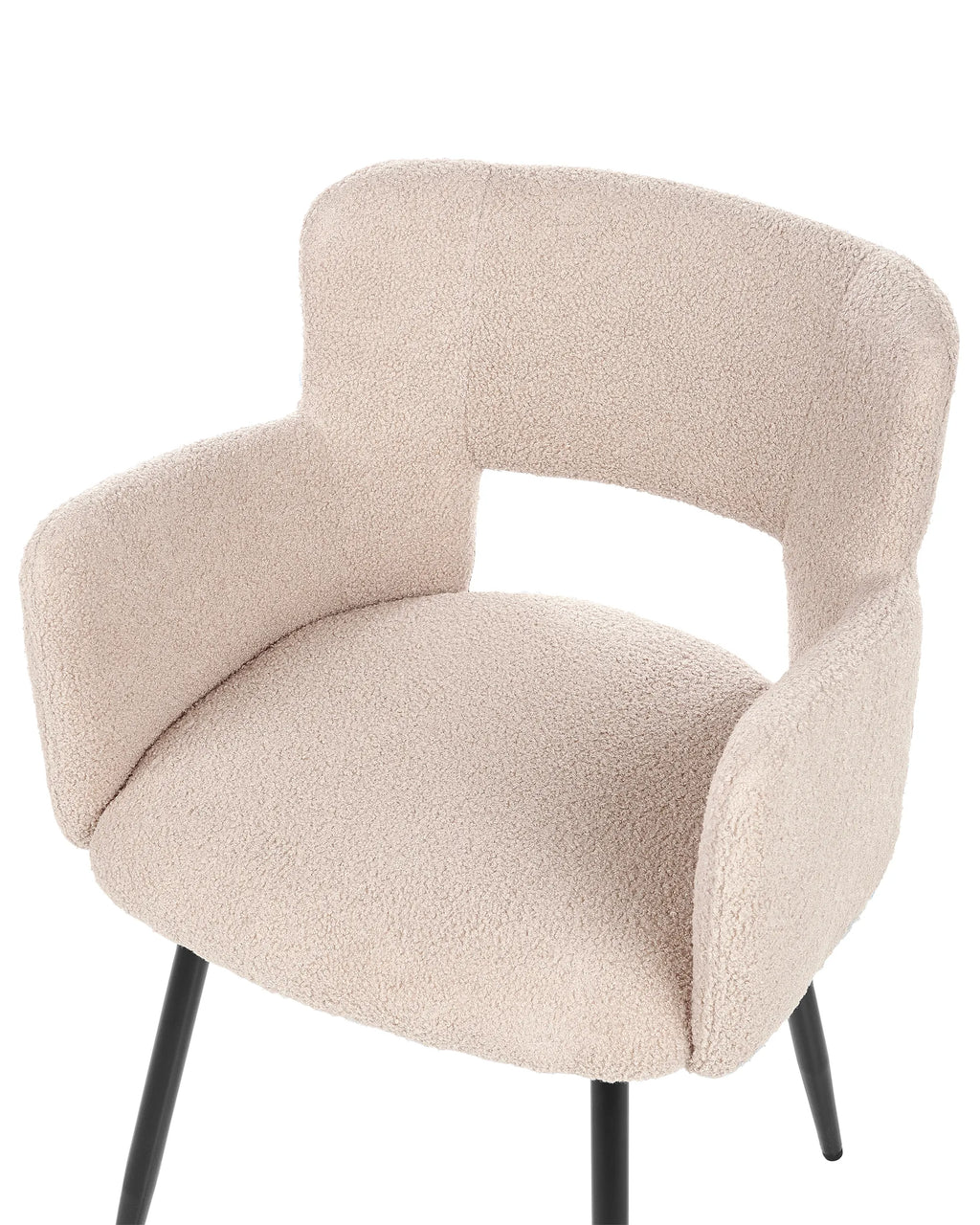 Set of 2 Dining Chairs SANILAC Boucle Beige