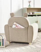 Kids Armchair Hippo MARIBO Fabric Taupe