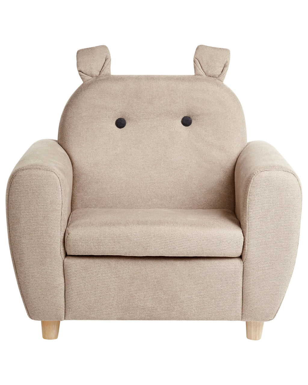 Kids Armchair Hippo MARIBO Fabric Taupe