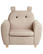 Kids Armchair Hippo MARIBO Fabric Taupe