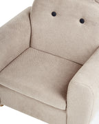 Kids Armchair Hippo MARIBO Fabric Taupe