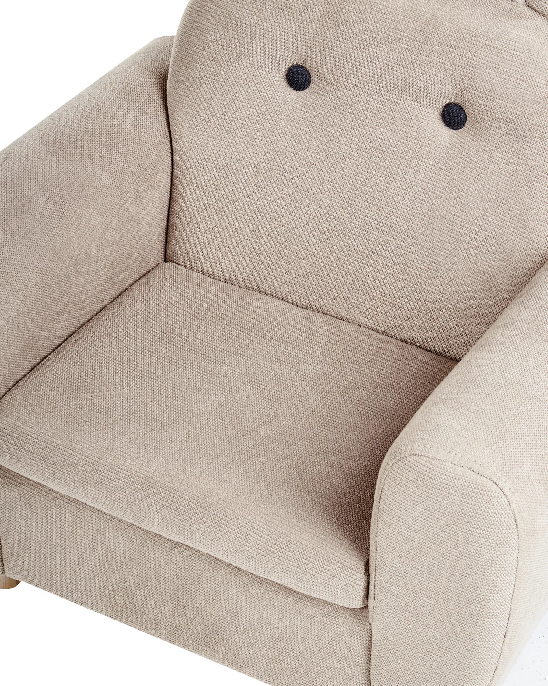 Kids Armchair Hippo MARIBO Fabric Taupe
