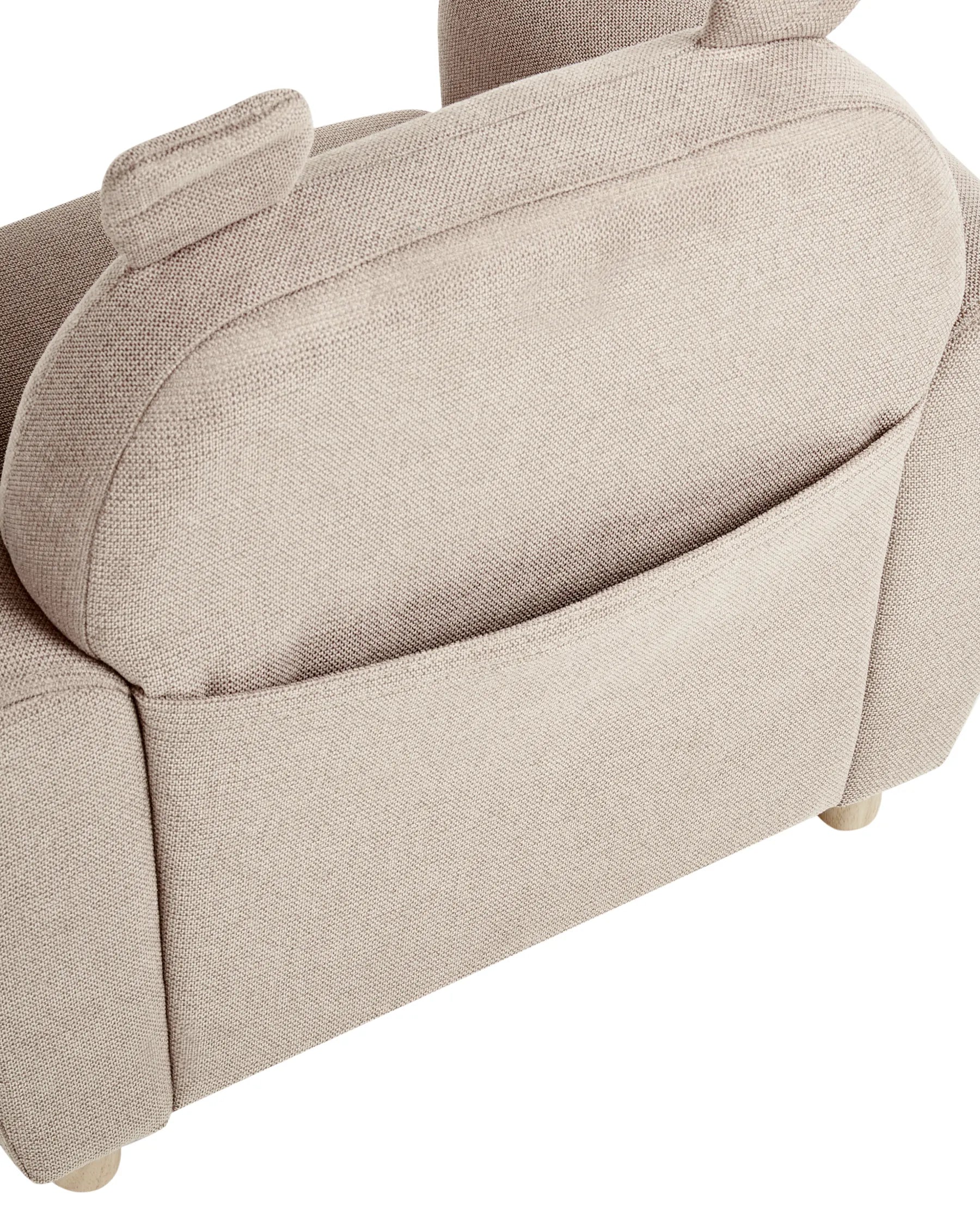 Kids Armchair Hippo MARIBO Fabric Taupe