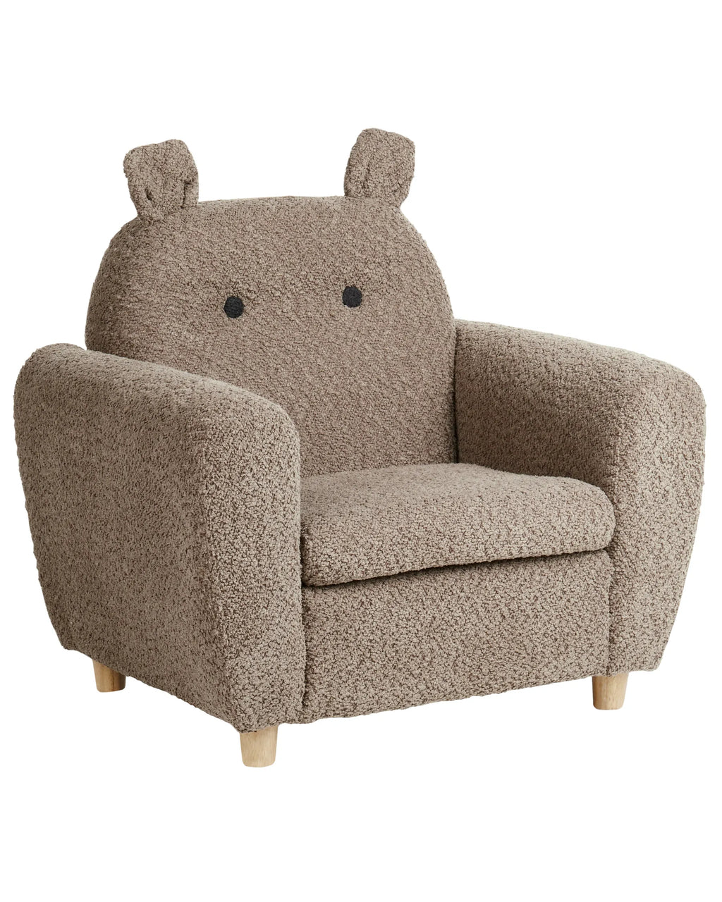 Kids Armchair Hippo MARIBO Boucle Brown